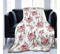 ZCHW Jeté Couverture Rose Fleur Chaude Flanelle Polaire en Peluche Canapé Couverture comme Couvre-lit/Couverture/Couvre-Lit/Draps De Lit 200 X 150 cm