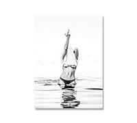 ZCHX Poster Blanc Noir Moderne Femme Sexy avec Le Majeur Féministe Toile Féministe Tableau Mural Art Nue Picture Décor Salon Salon (Color : B, Size : 50x70cm No Frame)