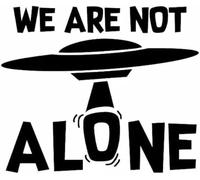 ZCHZCS Autocollant De Voiture 14,5 Cm * 12,2 Cm Nous Ne Sommes Pas Seuls Autocollants De Voiture D'ufo en Vinyle en Vinyle Noir/Argent