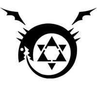ZCHZCS Autocollant De Voiture 14cm * 10,6 Cm Fullmetal Alchemist Homunculus Anime Vinyl Car Autocollant Noir/Argent