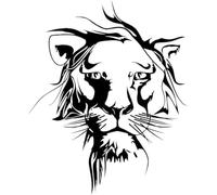 ZCHZCS Autocollant De Voiture 16,3x20cm Le Plus Cool Lion Styling Black Silver Vinyl Decal Car Sticker