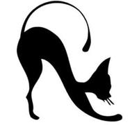 ZCHZCS Car Autocollant 12,5 Cm * 14,3 Cm Animl Petts Cat Fashion Motorcycle Décor Sticker Vinyl Decal Black/Silver