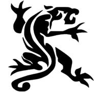 ZCHZCS Car Autocollant 14.3 * 15.2 Cm Tribal Big Cat Panther Vinyl Decal Personality Classic Cartoon Cartoon Drôle De Voiture Sticker Black/Silver