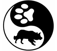 ZCHZCS Car Autocollant 14.6x14.6cm Yin Yang Border Collie Dog Car Autocollant Vinyl Decal Art Decoration Black/Silver