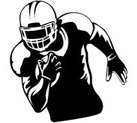 ZCHZCS Car Autocollant 14,8 Cm * 15,1 Cm Cartoon American Football Player Sports Casque en Vinyle Decal Car Autocollants Black/Silver