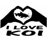 ZCHZCS Car Autocollant 15,8 Cm * 10,3 Cm I Love Koi Hands Heart Car Autocollant Accale De Poisson Decal Vinyl Art Decor Black/Silver