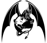 ZCHZCS Car Autocollant 15 Cm * 14,3 Cm Dragon Planet Terre Capture De Mode Autocollant Vinyl Decal Noir/Silver