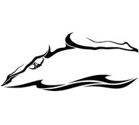 ZCHZCS Car Autocollant 17,7 M * 7,6 Cm Nageur Piscine Sport Nautique Décorer Le Motif De Voiture Car Porteur De Voiture Autocollant en Vinyle Accessoires Noirs