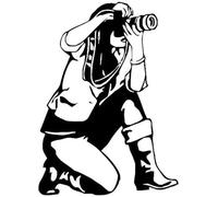 ZCHZCS Car Sticker 11.2CM*15.4CM Beautiful Lady Camera Photographer Photo Vinyl Black/Silver Car Stickers