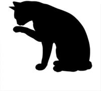 ZCHZCS Car Sticker 14.8 * 12.7CM Cat Licking Paw Great Love Cats Vinyl Decal Lovely Animal Car Sticker Black/Silver