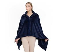 ZCJ Poncho d'hiver pour femme - Cape en polaire épaisse avec fermeture éclair comme couverture douillette et veste de lit chaude pour le bureau, les voyages, le canapé