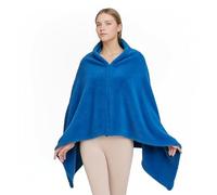 ZCJ Poncho d'hiver pour femme - Cape en polaire épaisse avec fermeture éclair comme couverture douillette et veste de lit chaude pour le bureau, les voyages, le canapé