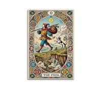 ZCJYMX Peinture décorative The Fool Tarot, affiche décorative d'inspiration vintage pour décoration murale, peinture sur le thème du tarot mystique et coloré pour le marché européen, 20 x 30 cm