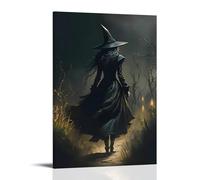 ZCJYMX Poster de sorcière d'Halloween sur toile - Poster Marvel décoratif sur toile pour chambre à coucher - Impression d'art moderne - 20 x 30 cm