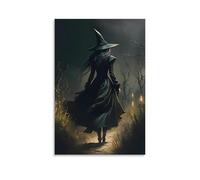 ZCJYMX Poster de sorcière d'Halloween sur toile - Poster Marvel décoratif sur toile pour chambre à coucher - Impression d'art moderne - 40 x 60 cm