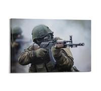 ZCJYMX Poster sur toile sur le thème militaire du fusil en équipement de combat, art mural minimaliste moderne à suspendre 30 x 45 cm
