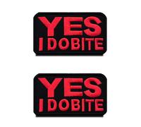 Zcketo Lot de 2 écussons brodés amusants « Yes I Do Bite » militaire tactique militaire pour chiens de petite, moyenne et grande taille, animaux de l'ESA