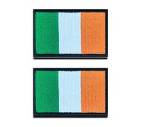 Zcketo Lot de 2 écussons brodés avec motif drapeau irlandais de la République d'Irlande,Emblème national de l'Irlande,Pour football, billard, vêtements, jersey, sac à dos, gilet, voyage tactique