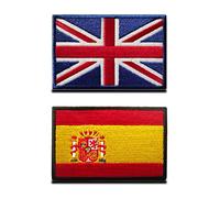 Zcketo Lot de 2 écussons brodés drapeau de l'Espagne et de l'Espagne pour vêtements, maillot de football, sac à dos, casquettes, voyage tactique