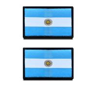 Zcketo Lot de 2 écussons brodés en forme de drapeau de l'Argentine - Pour casquettes, sacs, sacs à dos, gilets, uniformes, équipe de football, vêtements tactiques, etc.