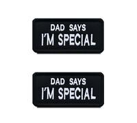 Zcketo Lot de 2 écussons brodés humoristiques « Dad Says I'm Special Tactical Military » pour sac d'école, chien de service, PTSD ESA animaux de soutien