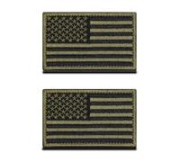Zcketo Lot de 2 écussons brodés vert foncé drapeau américain américain américain patch tactique emblème national pour vêtements, uniforme, brassard, airsoft, veste, jean, gilet
