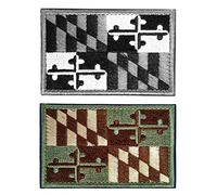 Zcketo Lot de 2 écussons de drapeau tactique du Maryland - Brodés - À fixer sur des casquettes, sacs, sacs à dos, vêtements, gilets, voyages, tactiques, décoration militaire
