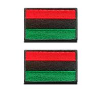 Zcketo Lot de 2 écussons tactiques afro américains avec crochet et boucle brodés pour chapeau, sac à dos, gilet, uniforme d'équipe, vêtements militaires