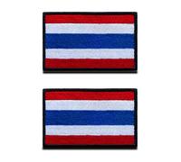 Zcketo Lot de 2 écussons tactiques brodés avec drapeau thaïlandais pour vêtements, uniforme, sac à dos, casquette, veste, jean, collection nationale