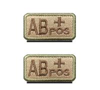 Zcketo Lot de 2 écussons tactiques de type sanguin AB+ brodés avec crochet et boucle - Badge militaire pour premiers secours - Pour l'extérieur, les voyages - Aide médicale militaire