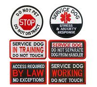 Zcketo Lot de 6 patchs amovibles pour chien de service « Service Dog Do Not Pet Working Do Not Touch » EMT pour gilet, harnais, sac à dos