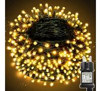 ZCLIKEU Guirlande Lumineuse Exterieure 40m 400LED avec Prise, 8 Modes IP44 Étanche Minuterie Mémoire - Blanc Chaud