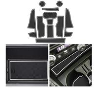 ZCLINKO Compatible avec Audi Q2 2017 2018 2019 2020 2021 2022 Voiture Tapis Antidérapant,Tapis en Caoutchouc pour Console Centrale, Accoudoir,Porte-Gobelet,Accessoires Voiture pièces (Blanche)