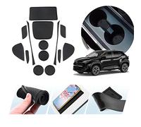 ZCLINKO Compatible avec Toyota Yaris Cross 2021-2024 2025 Tapis Antidérapants en Caoutchouc Console Centrale Porte-gobelet Couture de Porte Tapis de Protection Yaris Cross Hybride Accessoire (Noir)