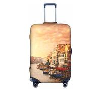 Zcmkjlg Belle housse de valise élastique avec vue sur le canal de Venise pour voyage d'affaires, poussière avec trous de poignée, grande housse de valise, blanc, XL