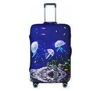 Zcmkjlg Belle housse de valise élastique imprimée méduse pour voyage d'affaires, poussière avec trous de poignée, grande housse de valise, blanc, M