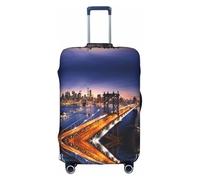 Zcmkjlg Brooklyn Bridge Housse de valise élastique pour voyage d'affaires, poussière avec trous de poignée, grande housse de valise, blanc, L