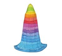 Zcmkjlg Cape à capuche colorée à rayures arc-en-ciel pour adolescents, sorcière, vampire, magicien, Halloween, fête, cosplay