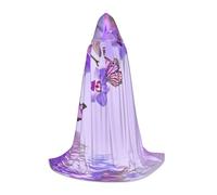 Zcmkjlg Cape à capuche papillon violet pour adolescents, sorcière, vampire, magicien, Halloween, fête, cosplay