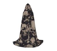 Zcmkjlg Cape à capuche pour adolescents - Motif tête de mort - Pour Halloween, fête, cosplay