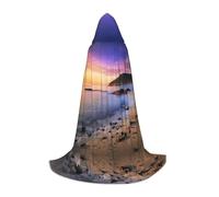 Zcmkjlg Cape à capuche Sun The Beach avec galets pour adolescents, sorcière, vampire, magicien, Halloween, fête, cosplay