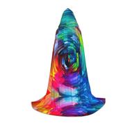 Zcmkjlg Coloré arc-en-ciel spirale bal masqué costume cape à capuche pour adolescents sorcière vampire sorcier Halloween fête cosplay