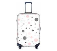 Zcmkjlg Grande housse de valise élastique avec trous de poignée pour voyage, voyage d'affaires, rose, gris, blanc à pois, blanc, S