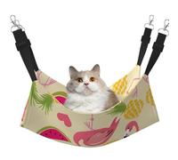 Zcmkjlg Hamac pour animal domestique Flamingo avec Monstera - Pour chat, furet - Convient pour animal domestique, cochon d'Inde, hamster, chaton