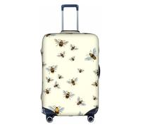 Zcmkjlg Honey Bee. Housse de valise élastique imprimée pour voyage d'affaires, poussière avec trous de poignée, grande housse de valise, blanc, S