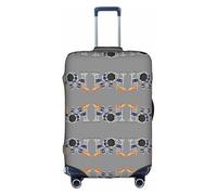 Zcmkjlg Housse de valise élastique avec impression de tambour jazz pour voyage, voyage d'affaires, poussière avec trous de poignée, grande housse de valise, blanc, L