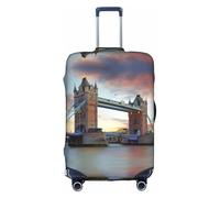 Zcmkjlg Housse de valise élastique avec impression historique du pont de Londres pour voyage d'affaires, poussière avec trous de poignée, grande housse de valise, blanc, XL