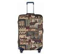 Zcmkjlg Housse de valise élastique avec imprimé cerf Lodge Bear pour voyage d'affaires, poussière avec trous de poignée, grande housse de valise, blanc, XL