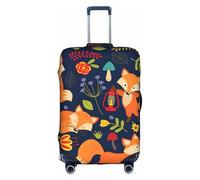 Zcmkjlg Housse de valise élastique avec imprimé de fleurs de renard mignon pour voyage d'affaires, poussière avec trous de poignée, grande housse de valise, blanc, M