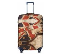 Zcmkjlg Housse de valise élastique avec imprimé drapeau britannique pour voyage, voyage d'affaires, poussière avec trous de poignée, grande housse de valise, blanc, XL